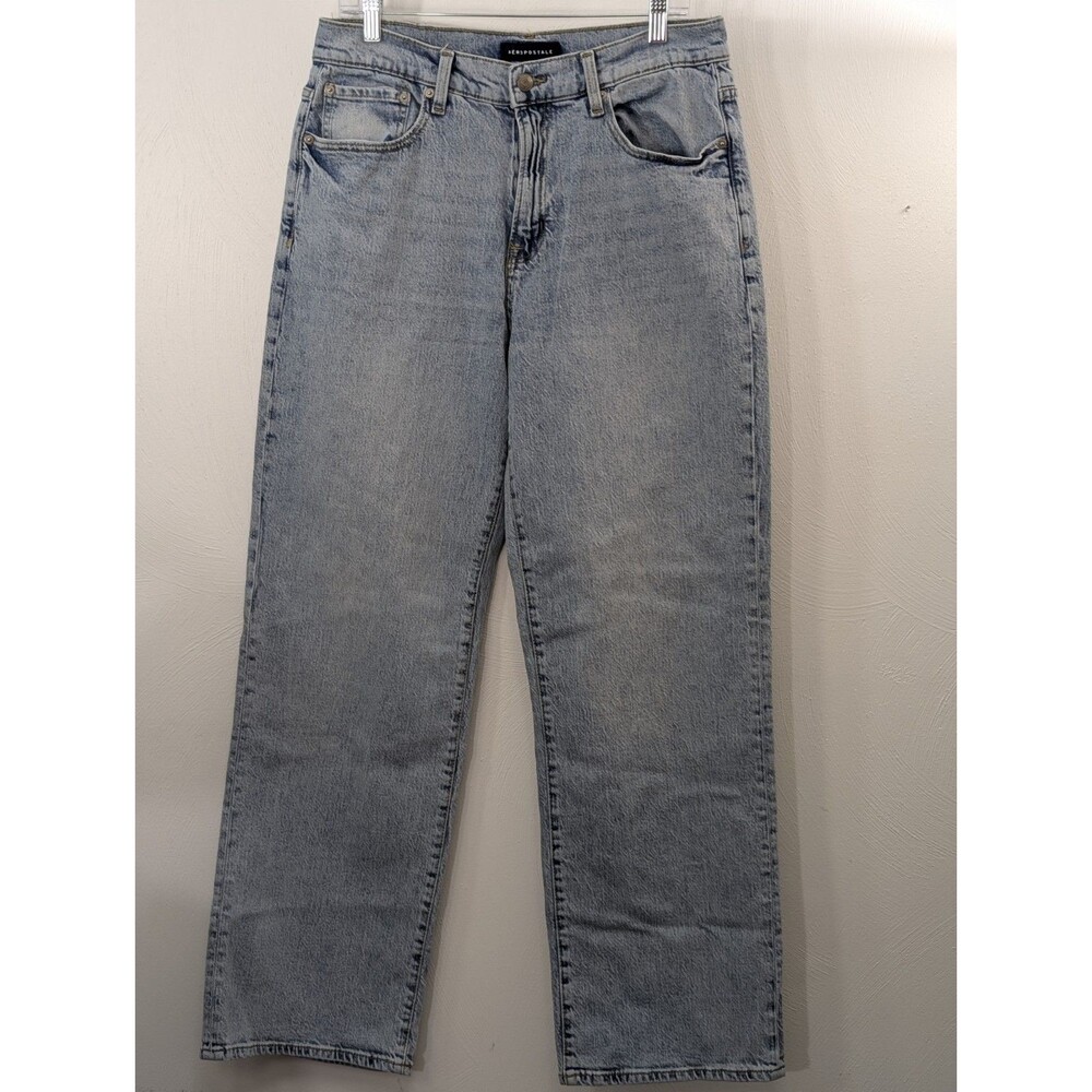 Aeropostale Mens Baggy Jeans 31/32 Light Wash High Rise (Fit 32" X 31.5")